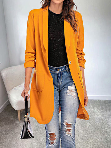 Airchics blazer mi-longue manches longues chic femme veste